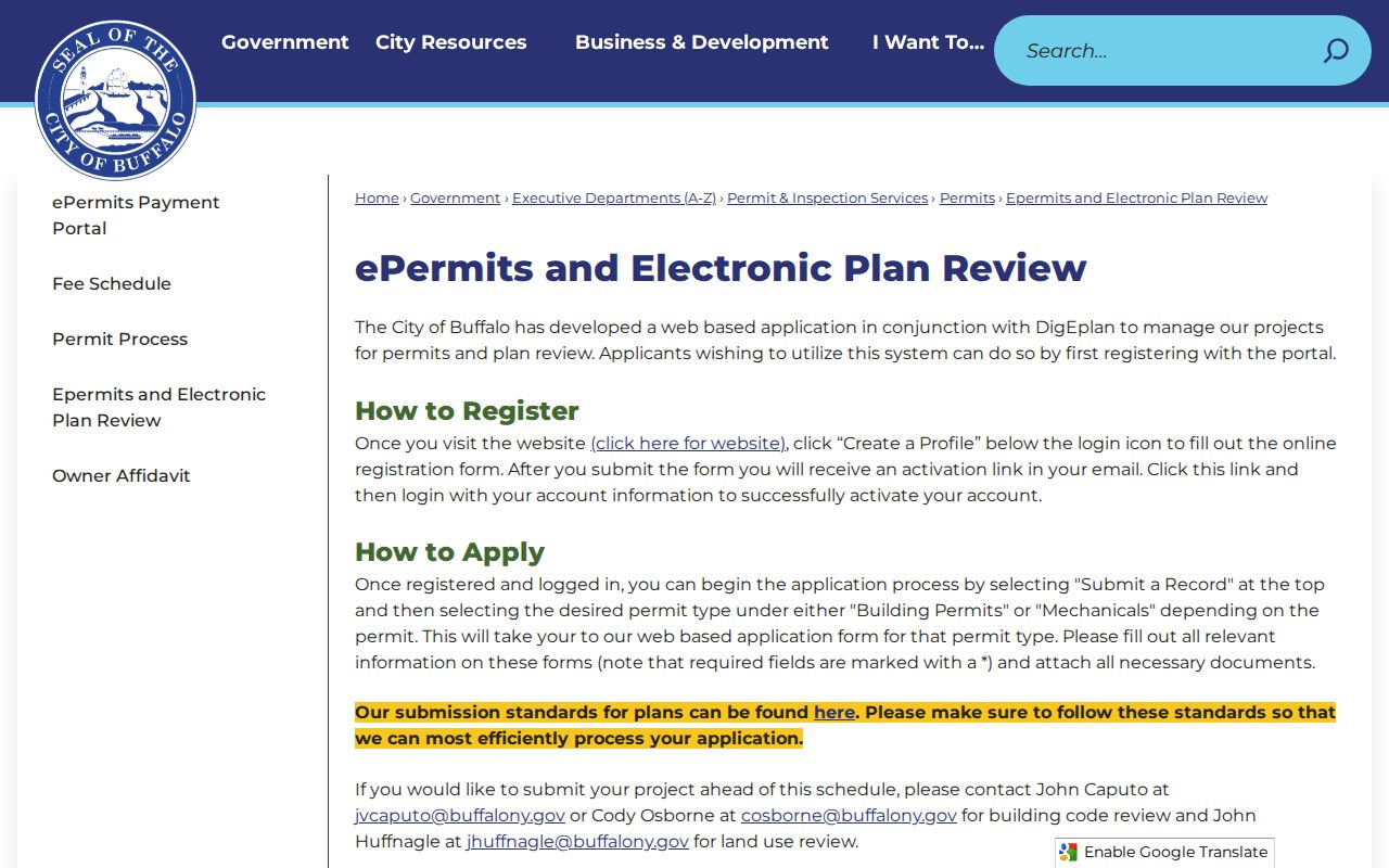Buffalo residents directory permit lookup by address and ZIP