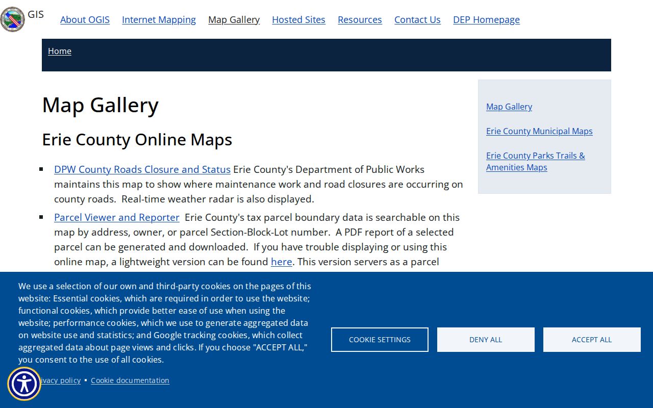 Buffalo ZIP code directory Erie GIS map and parcel search